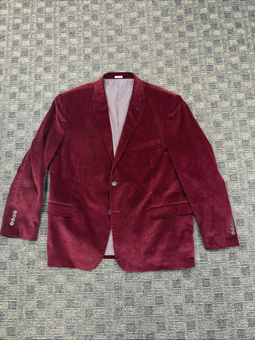 Saddlebred Heritage Corduroy Sport Coat Blazer 50R Burgundy Wine Red